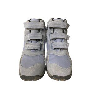 L.L.Bean Womens 10 M Gray Suede Mesh hook loop Closure Hiking Boots shoes